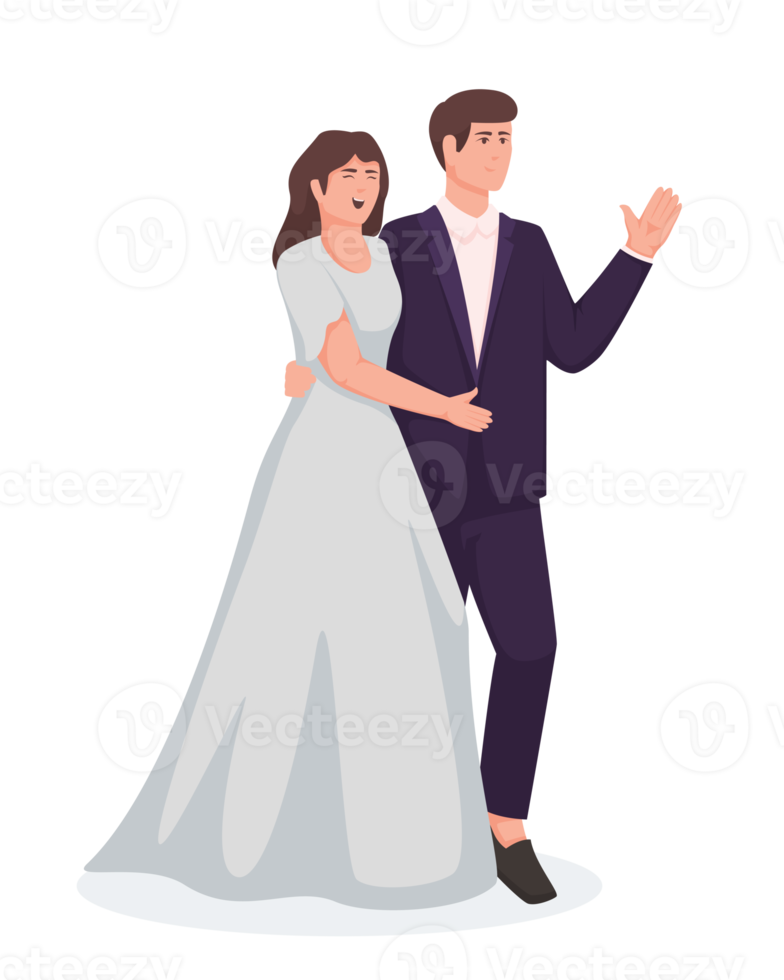 novia y novio. Pareja Boda ilustración png