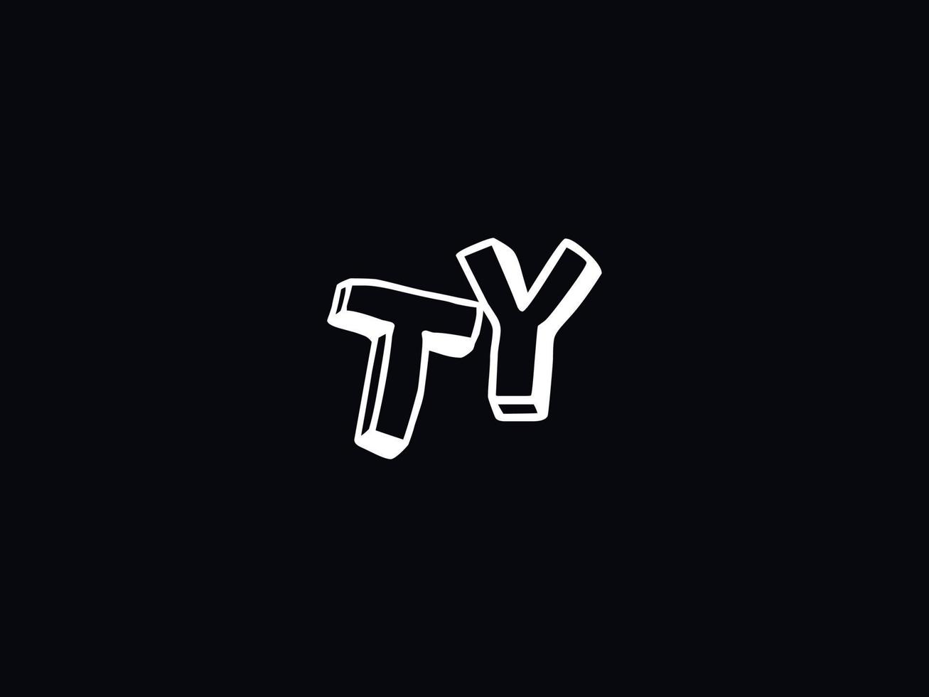 Colorful Ty Logo Icon, Minimalist TY Logo Letter Design vector
