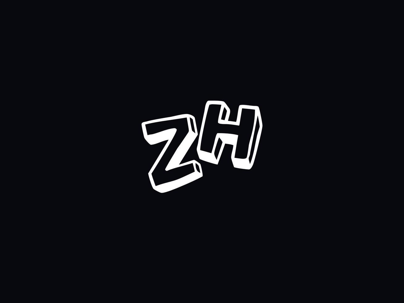 monograma Z h logo icono, inicial Z h logo letra diseño vector