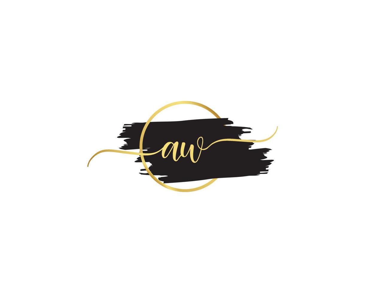 Signature Aw Logo Icon, Initials AW Fashion Letter Logo Design vector
