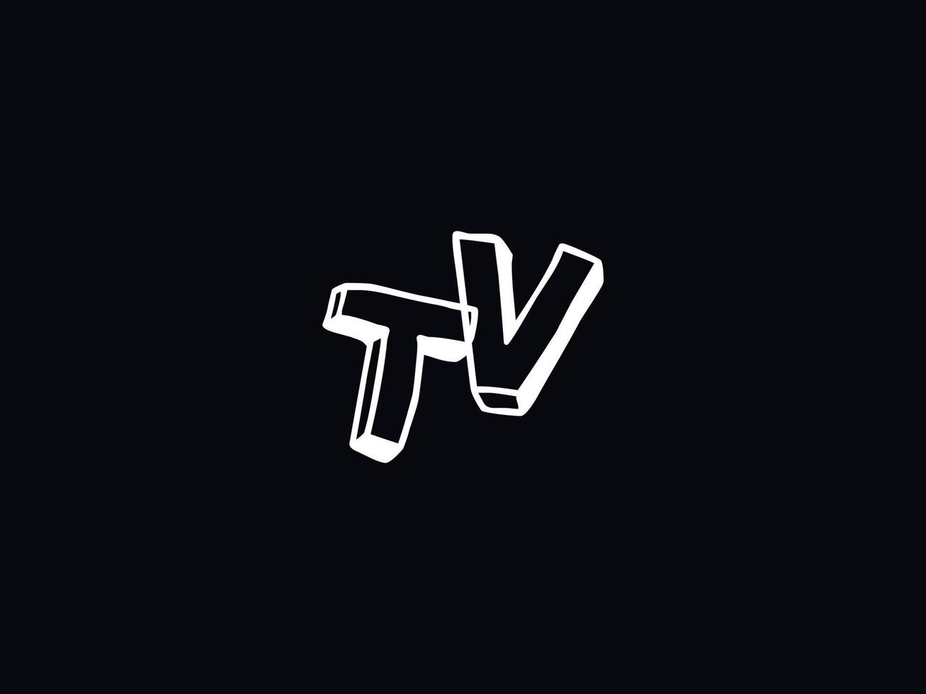 vistoso televisión logo icono, minimalista televisión logo letra diseño vector