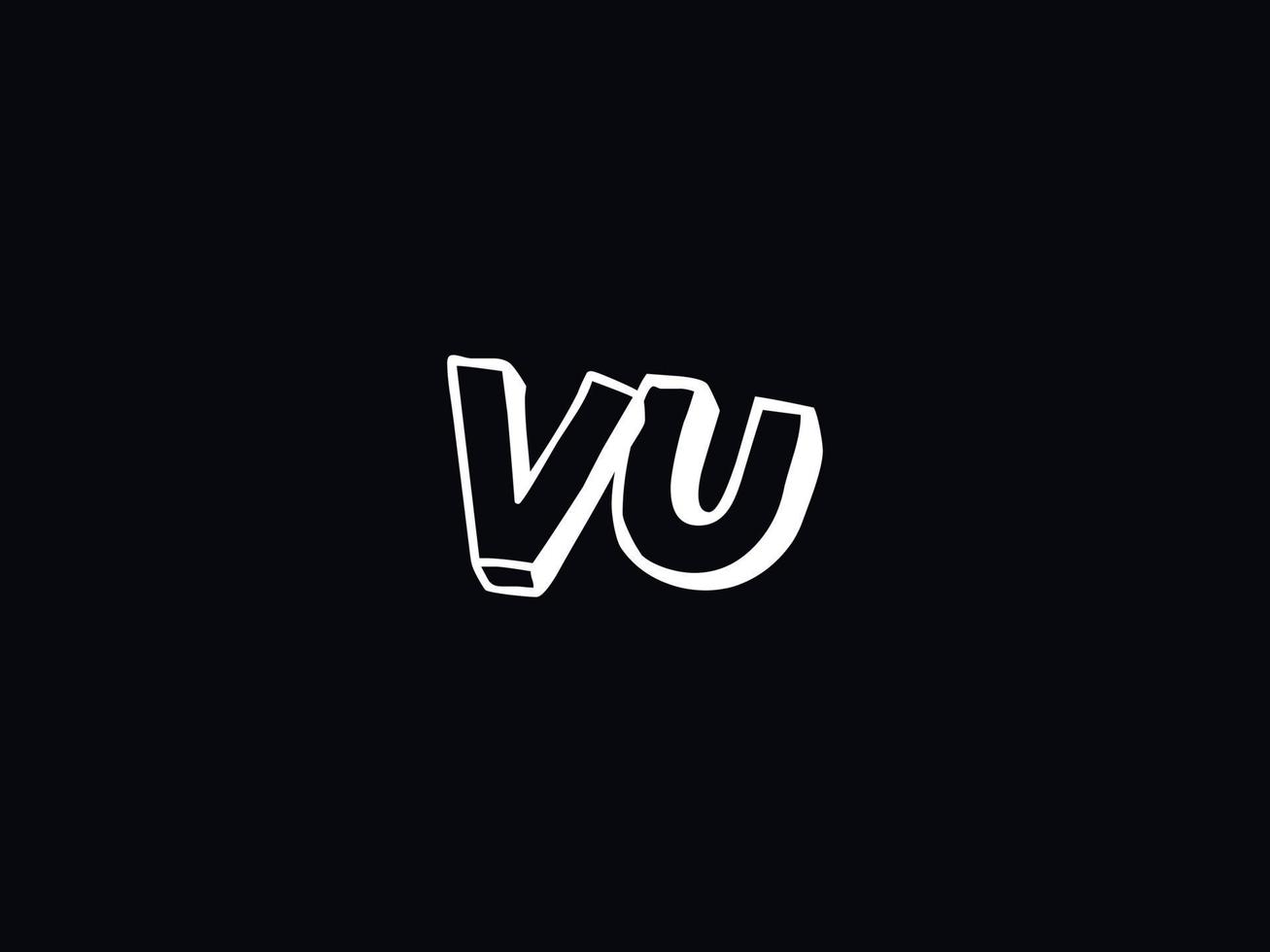 letra del logotipo de vu simple, vector de icono de logotipo de lujo de capital vu