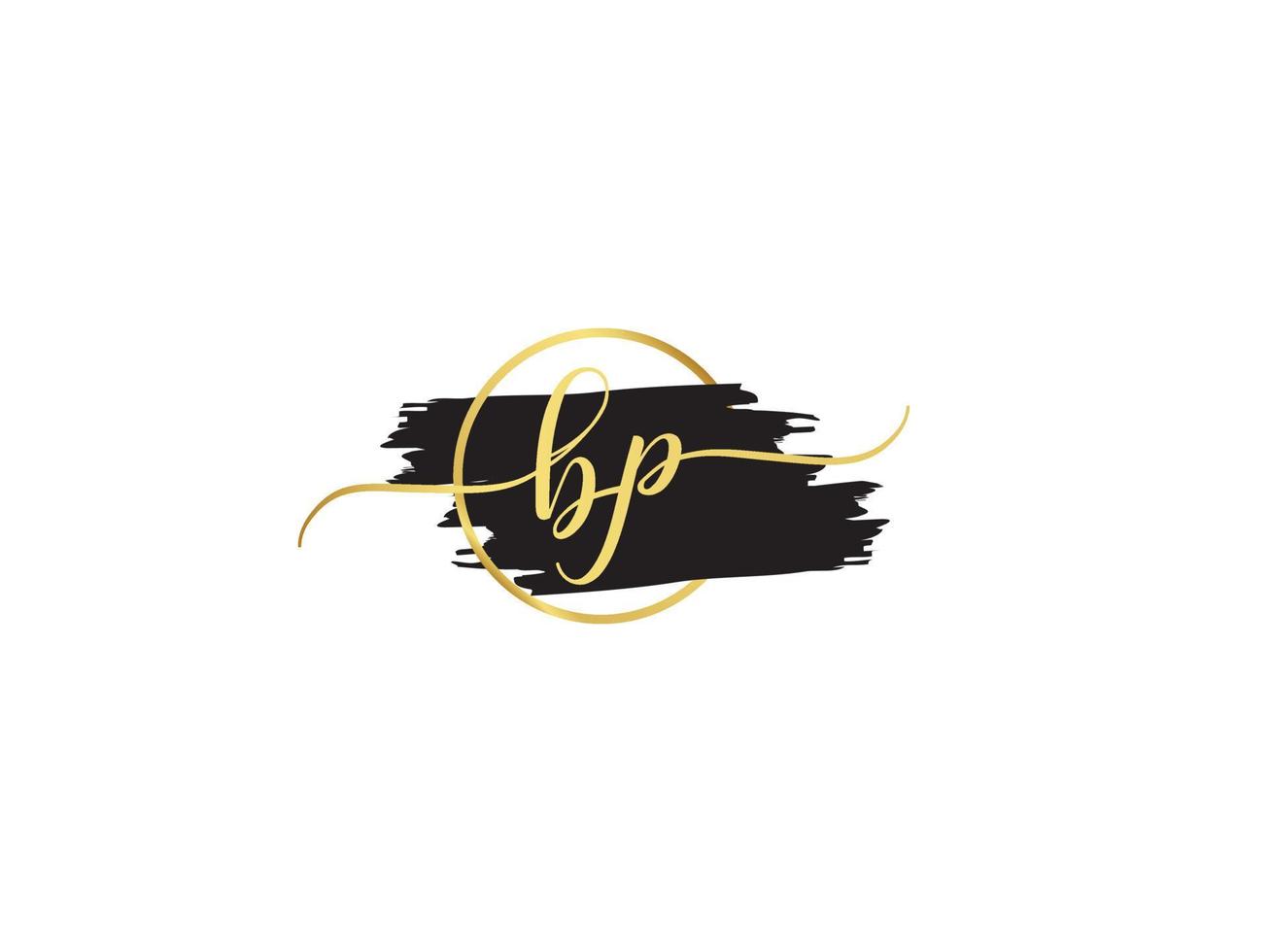 Initial Bp Logo Letter, Luxury BP Signature Logo Letter Vector