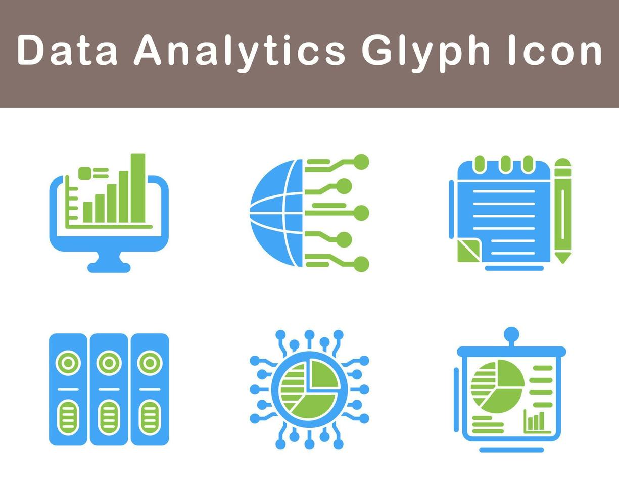 datos analítica vector icono conjunto