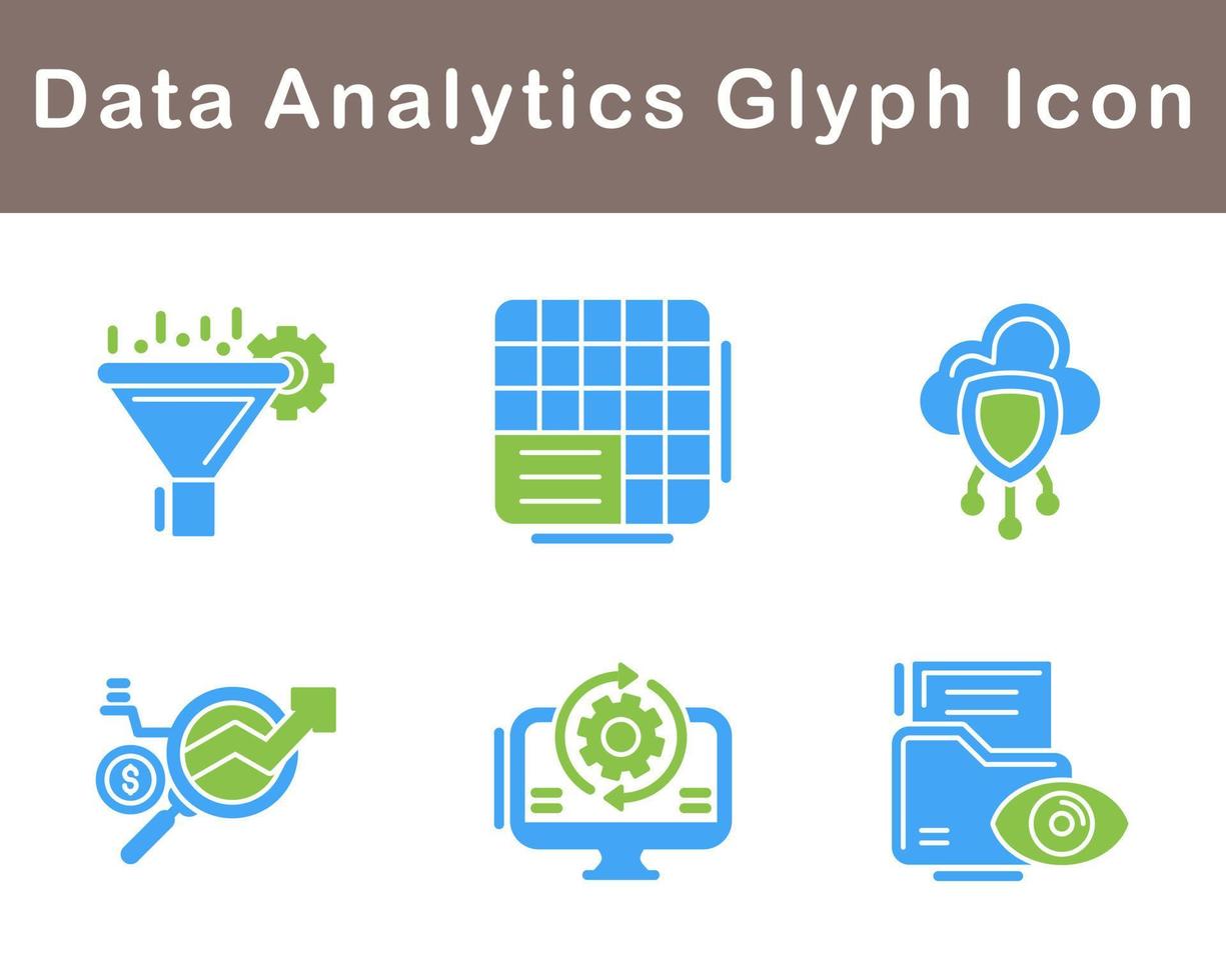 datos analítica vector icono conjunto