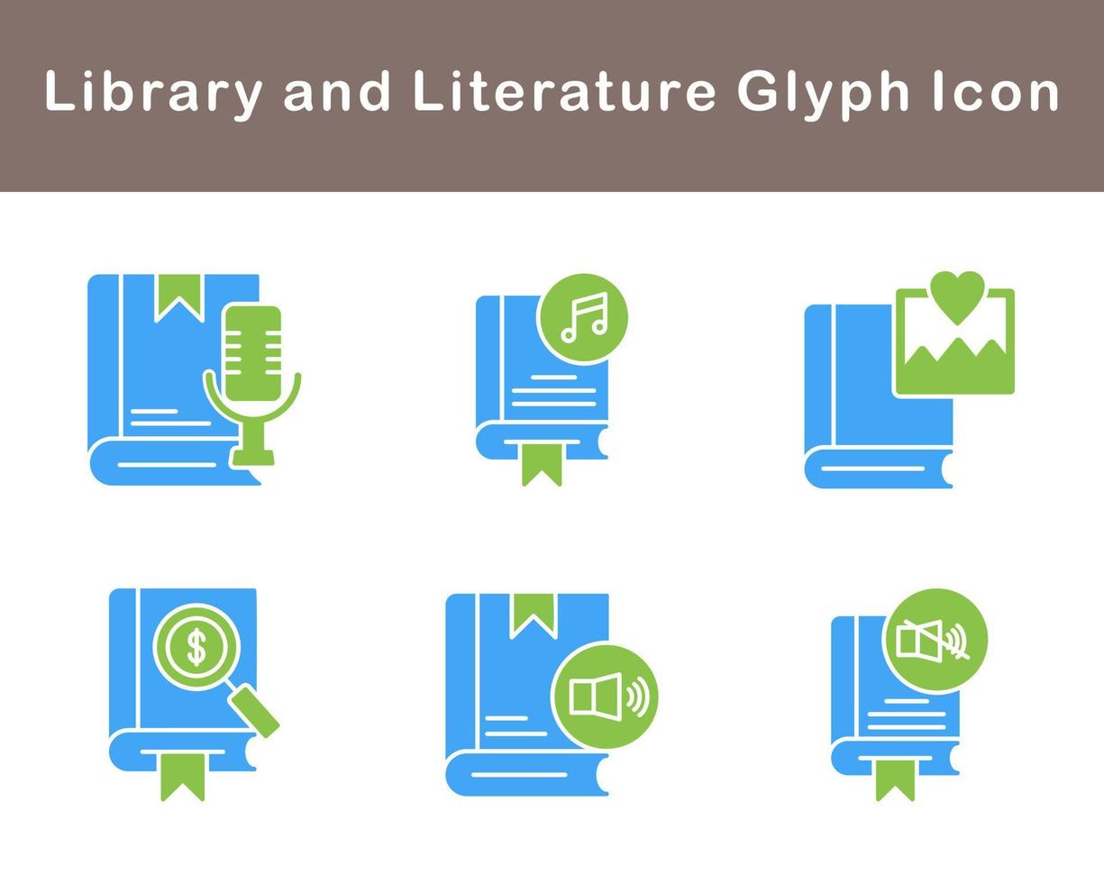 Library And Literature Vector Icon Set