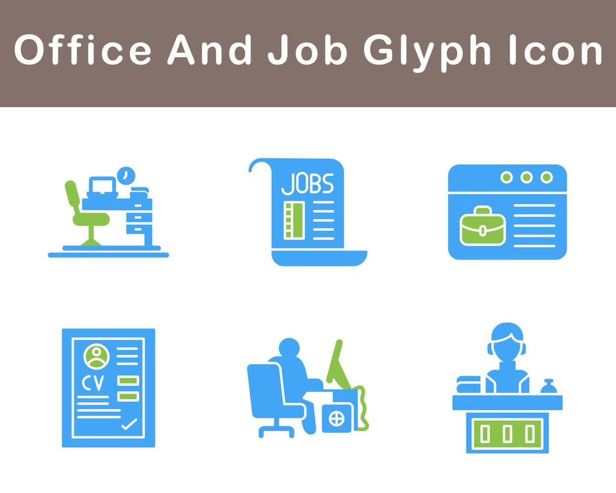 Work Office And Job Vector Icon Set