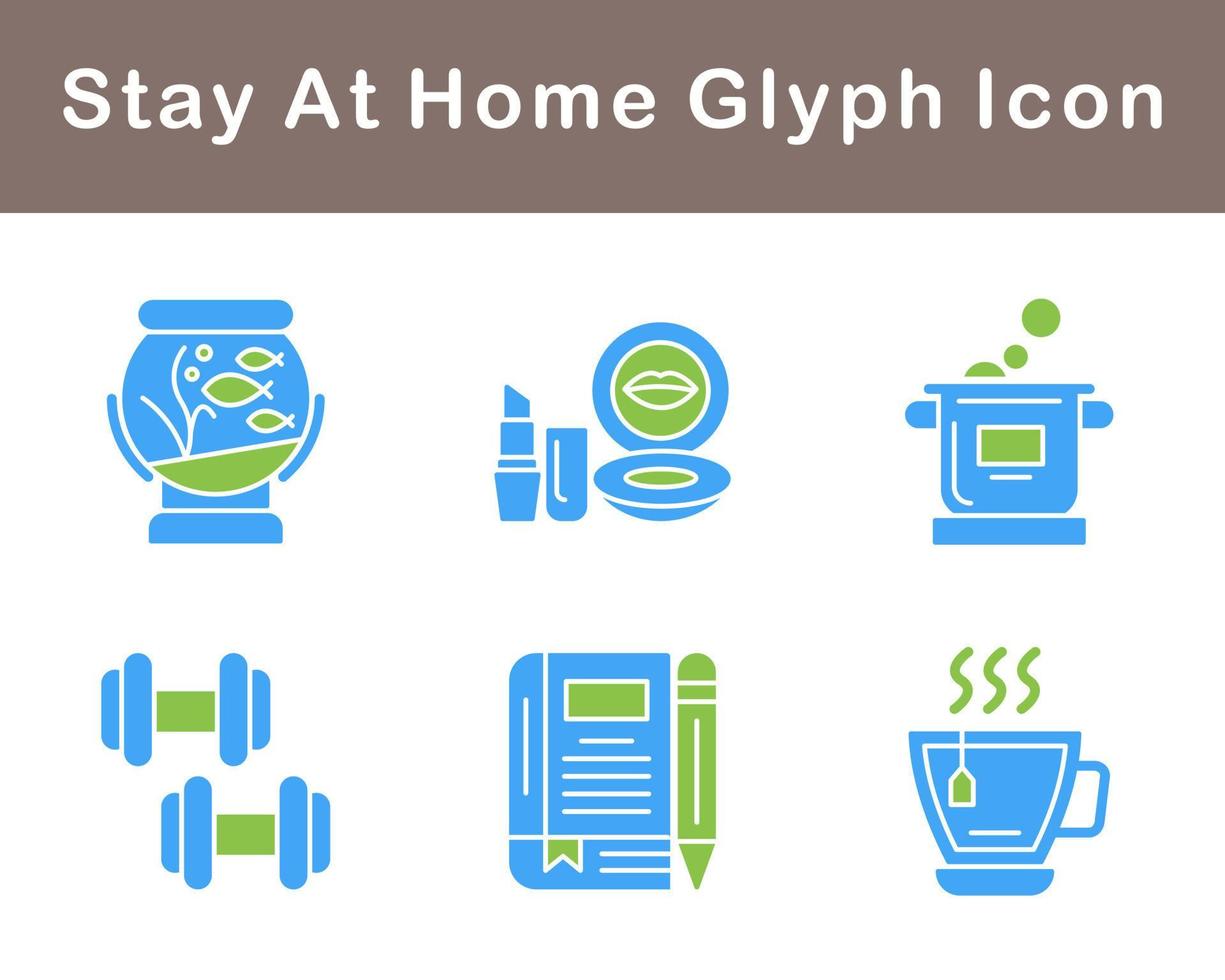 Stay At Home Vector Icon Set