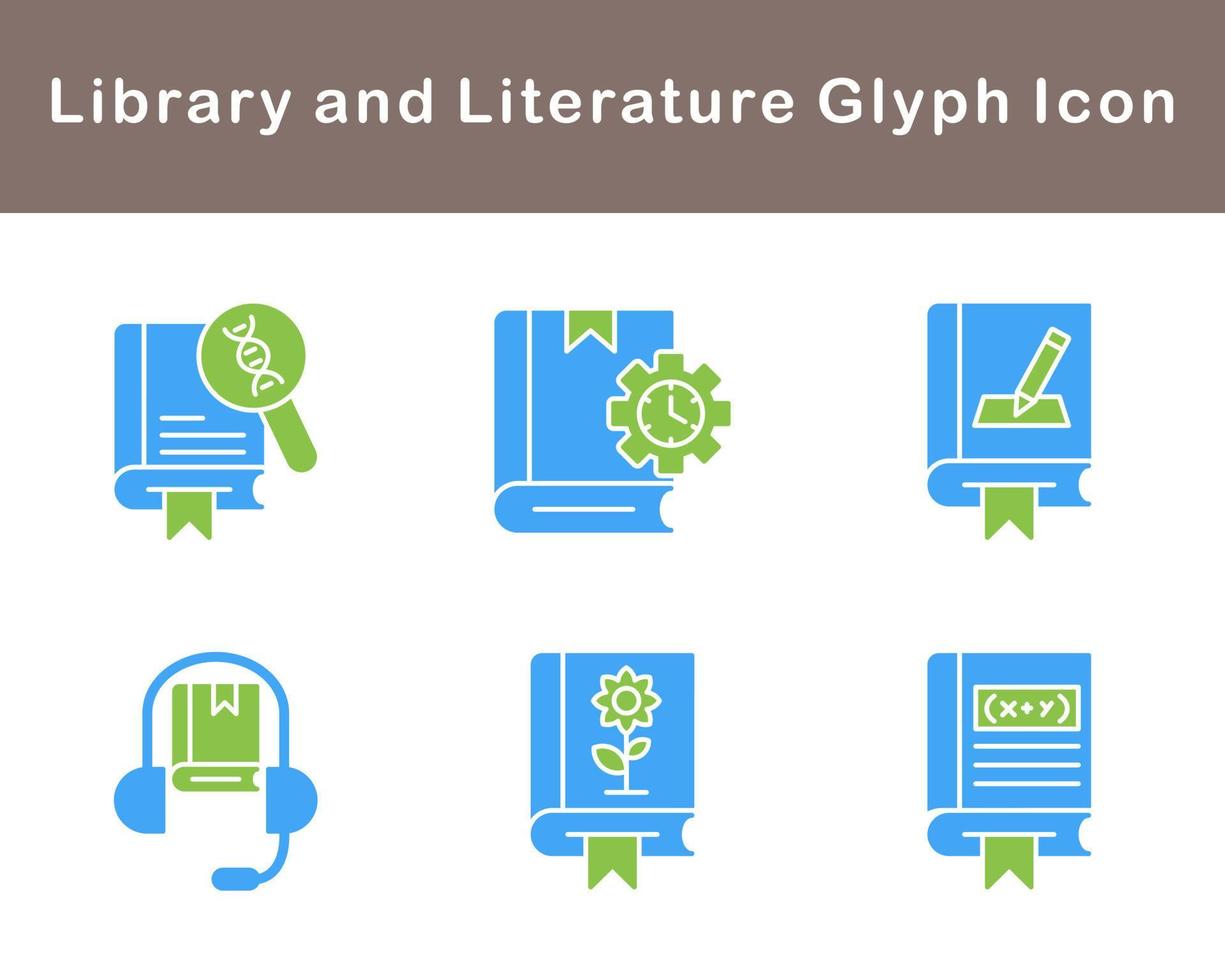 Library And Literature Vector Icon Set