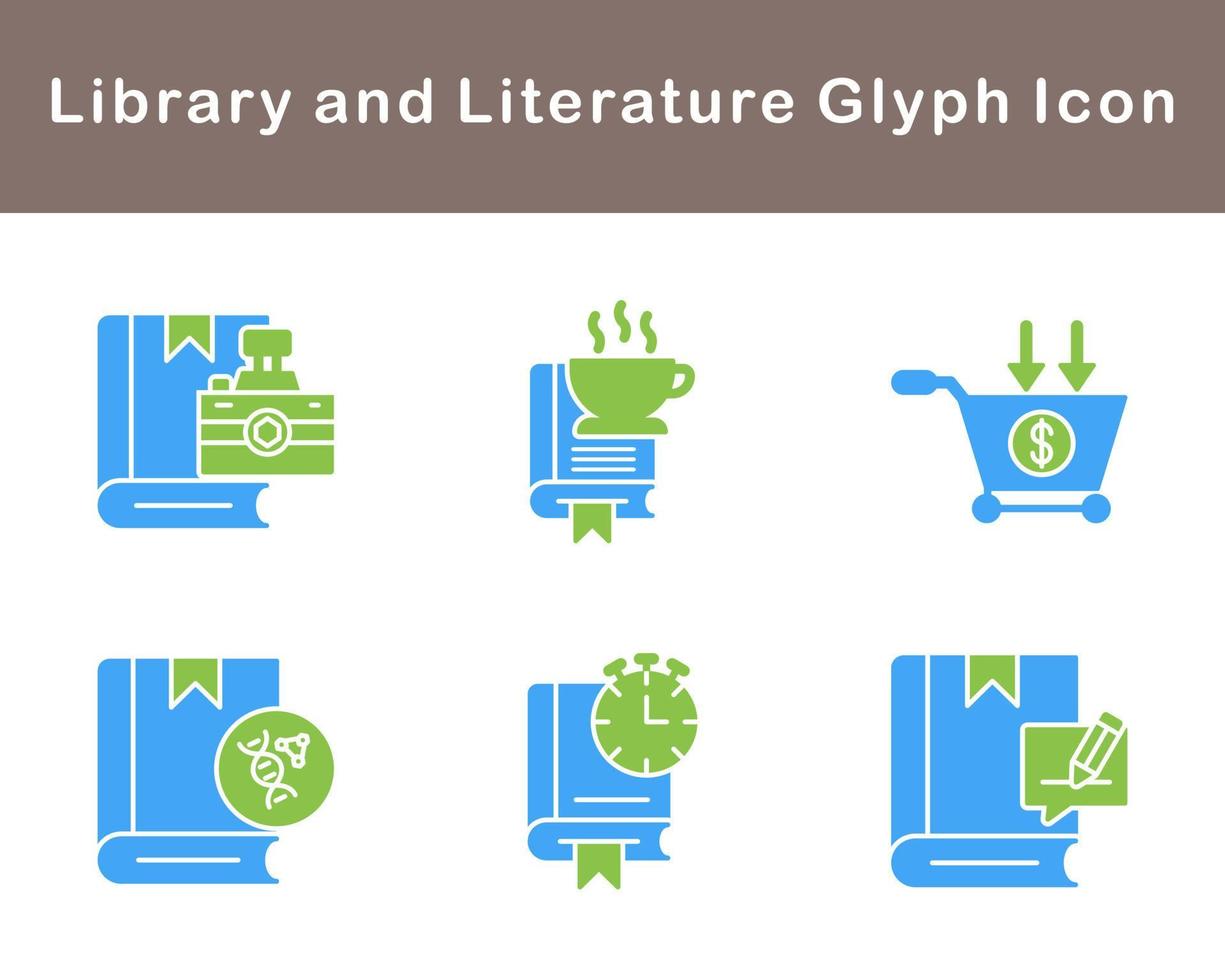 Library And Literature Vector Icon Set