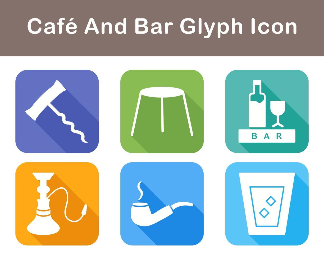 café y bar vector icono conjunto