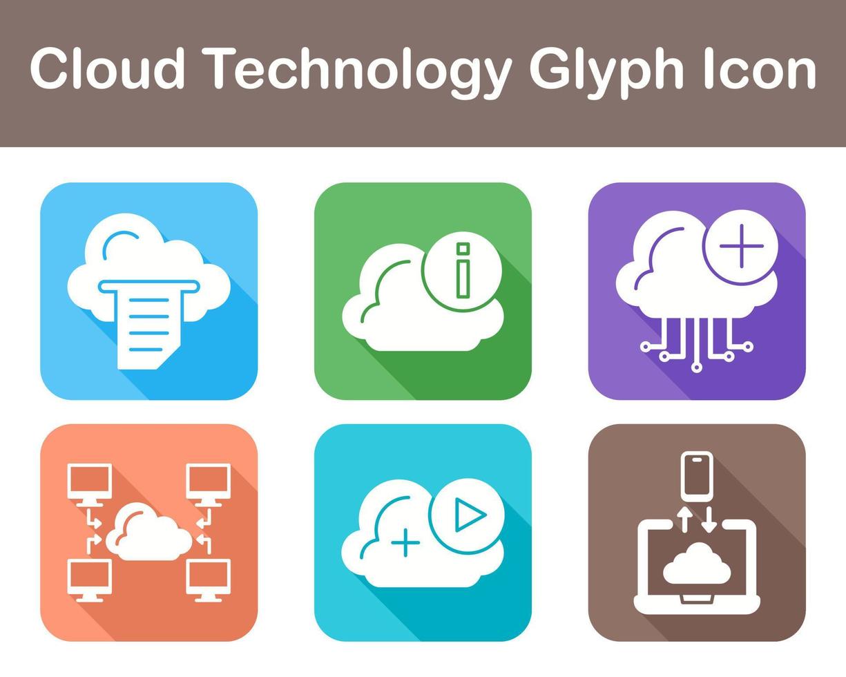 Cloud Technology Vector Icon Set