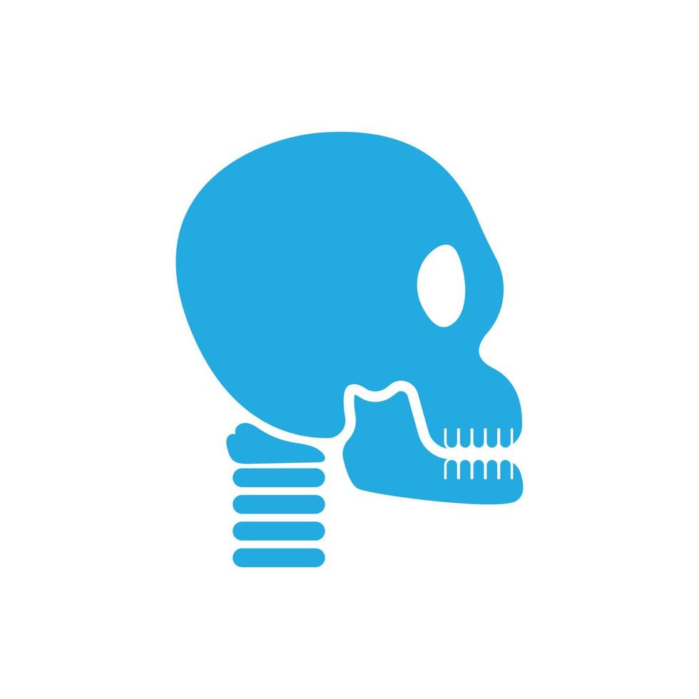 cráneo hueso logo vector ilustración
