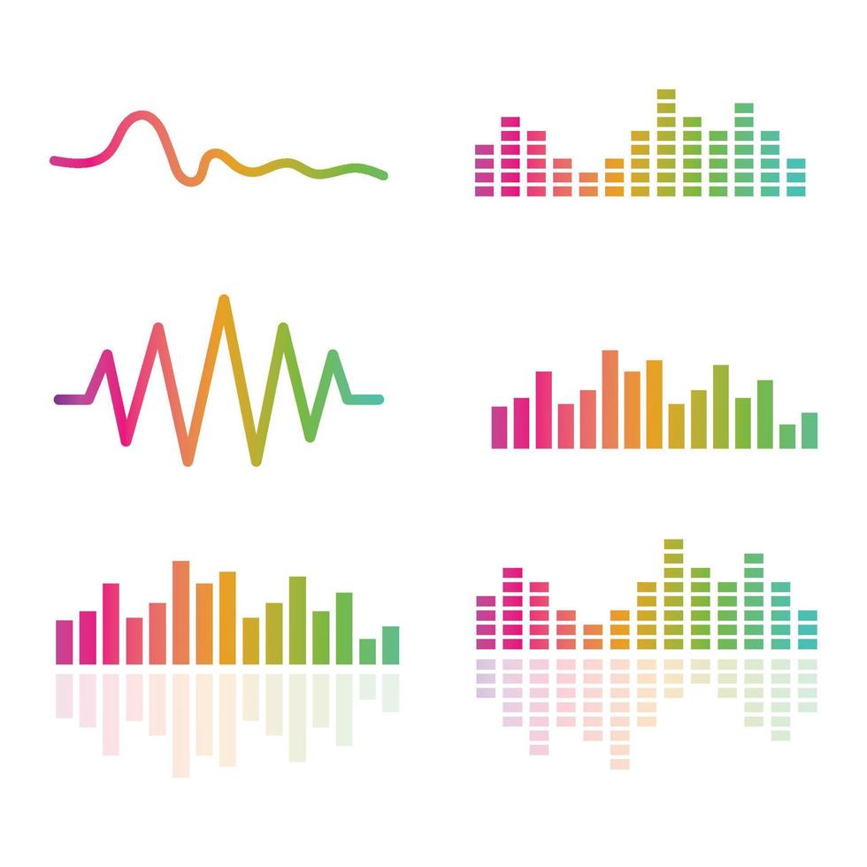 sound wave,pulse line,equaizer and sound effect ilustration logo vector icon