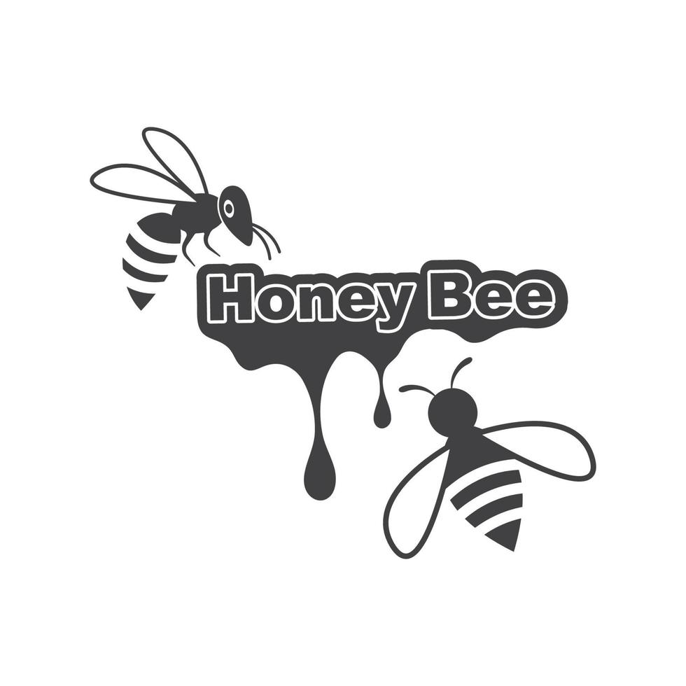 honey Bee Logo Template vector icon illustration