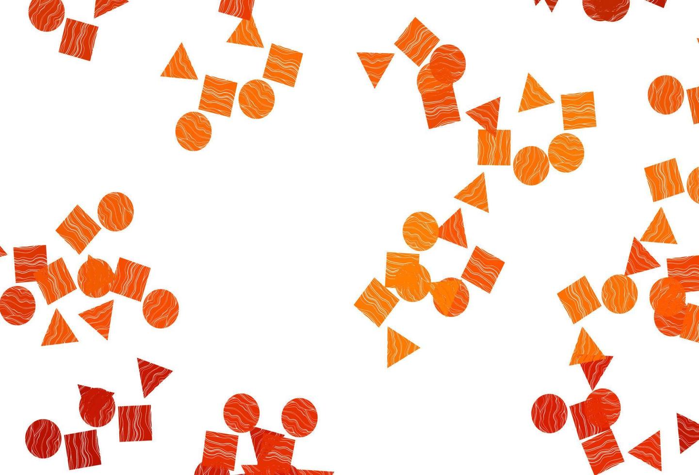 Light Orange vector template with crystals, circles, squares.