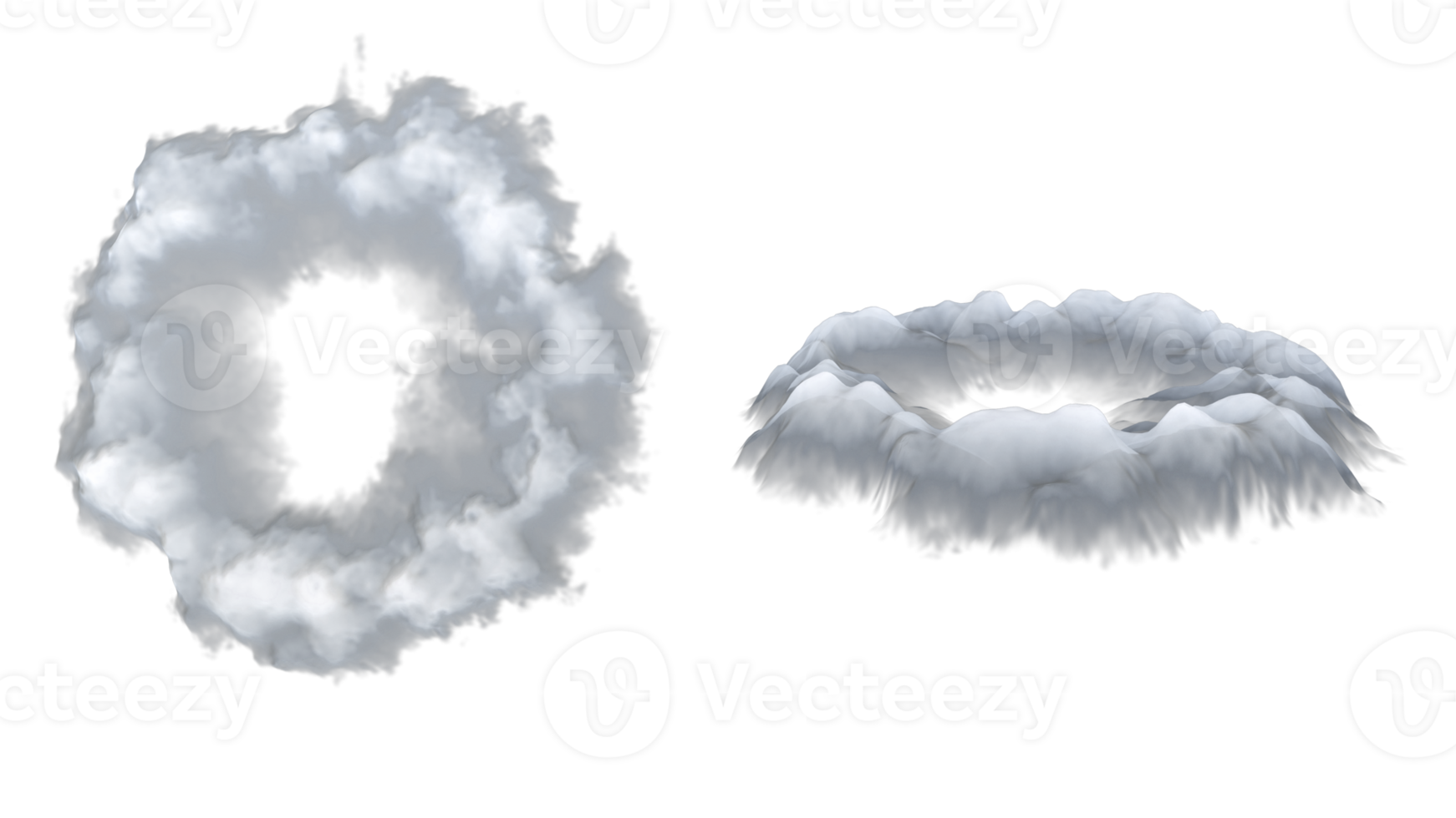 Wolke Portal Luft Kreis. 3d machen isoliert png