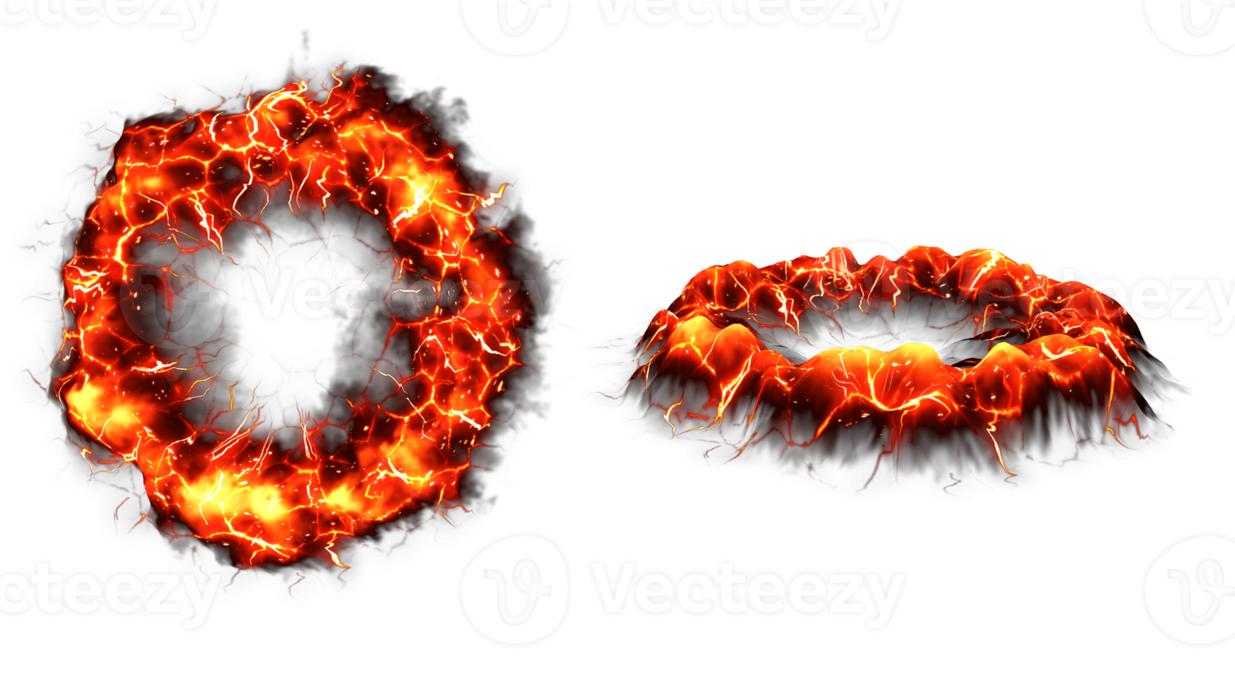 Portal cloud fire. 3d render isolated png