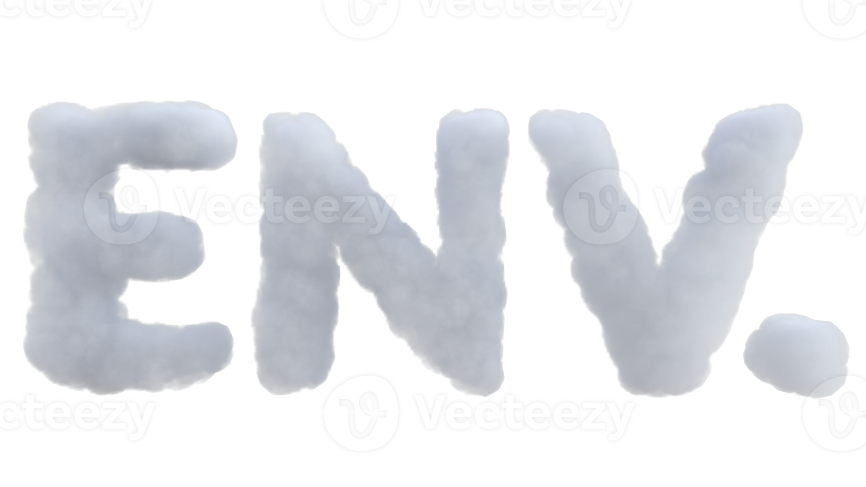 Environment related word cloud alphabet. 3d render isolated png