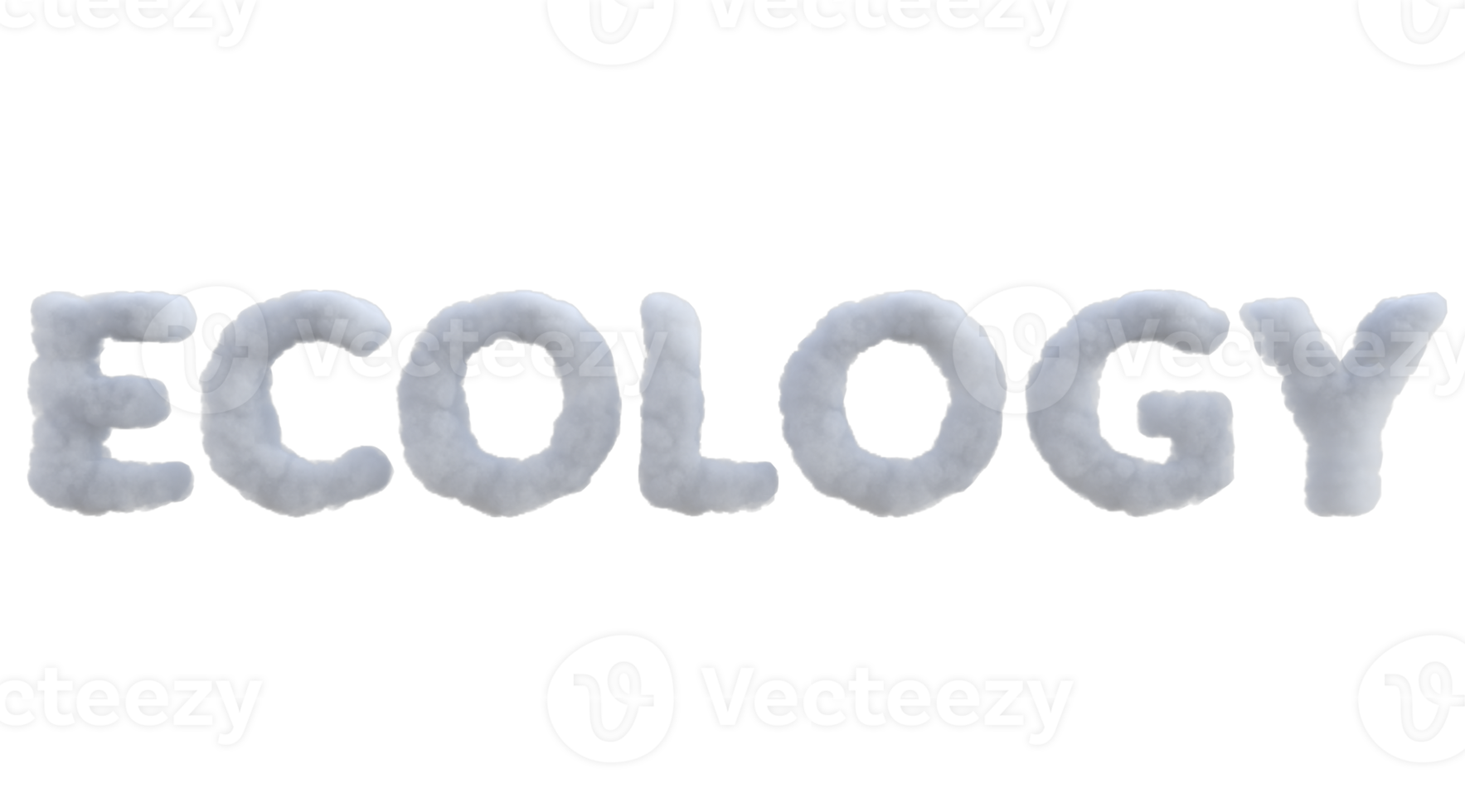 Environment related word cloud alphabet. 3d render isolated png