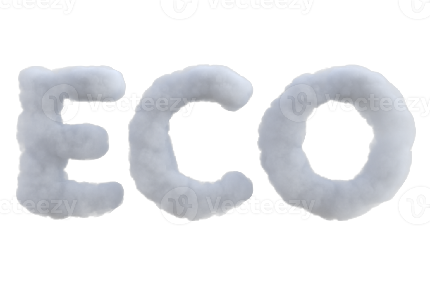 Environment related word cloud alphabet. 3d render isolated png