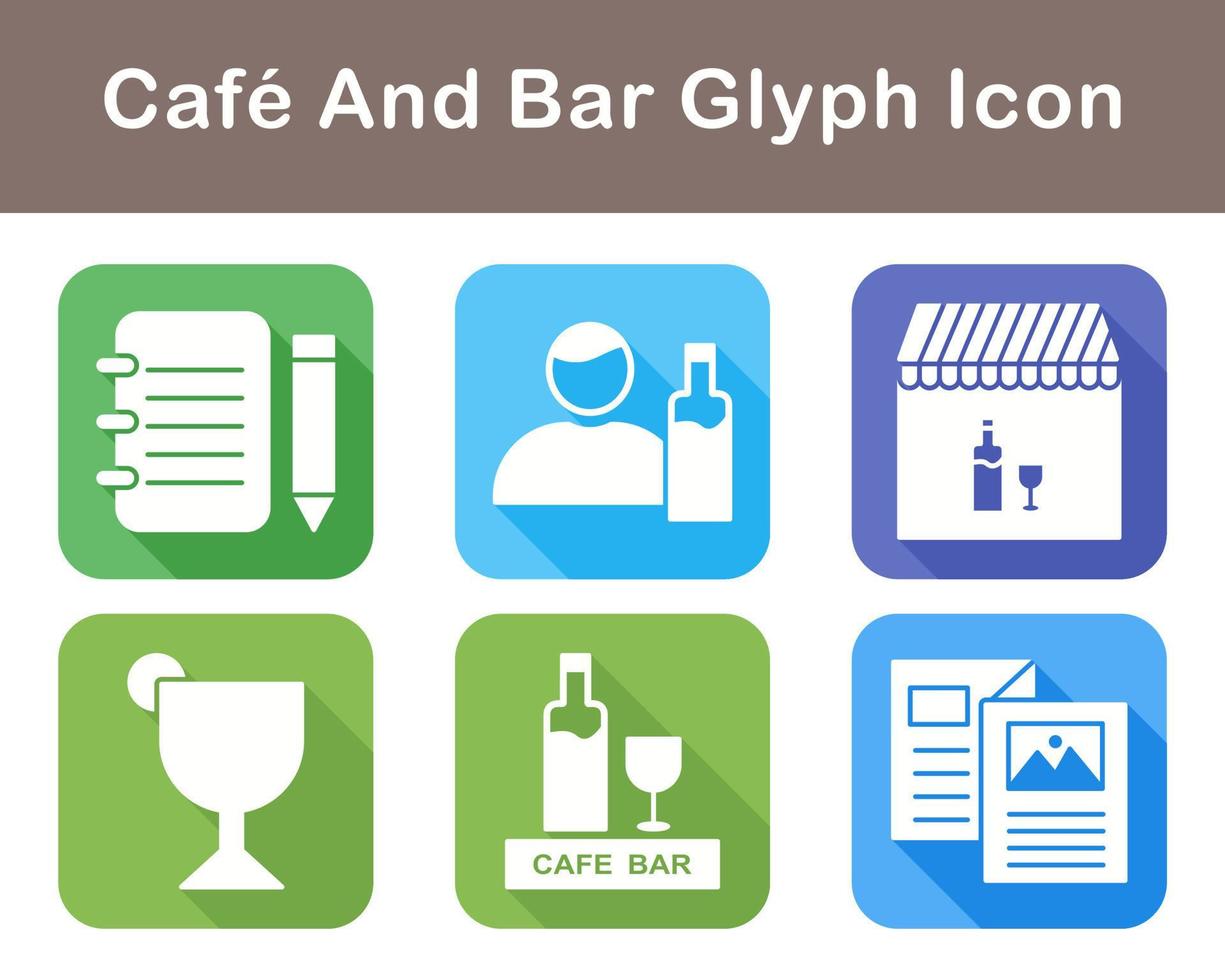 café y bar vector icono conjunto