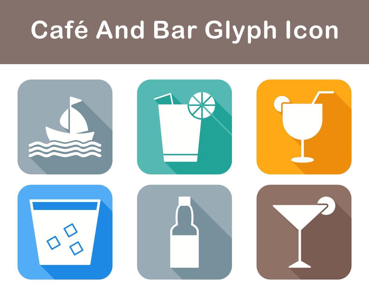 café y bar vector icono conjunto