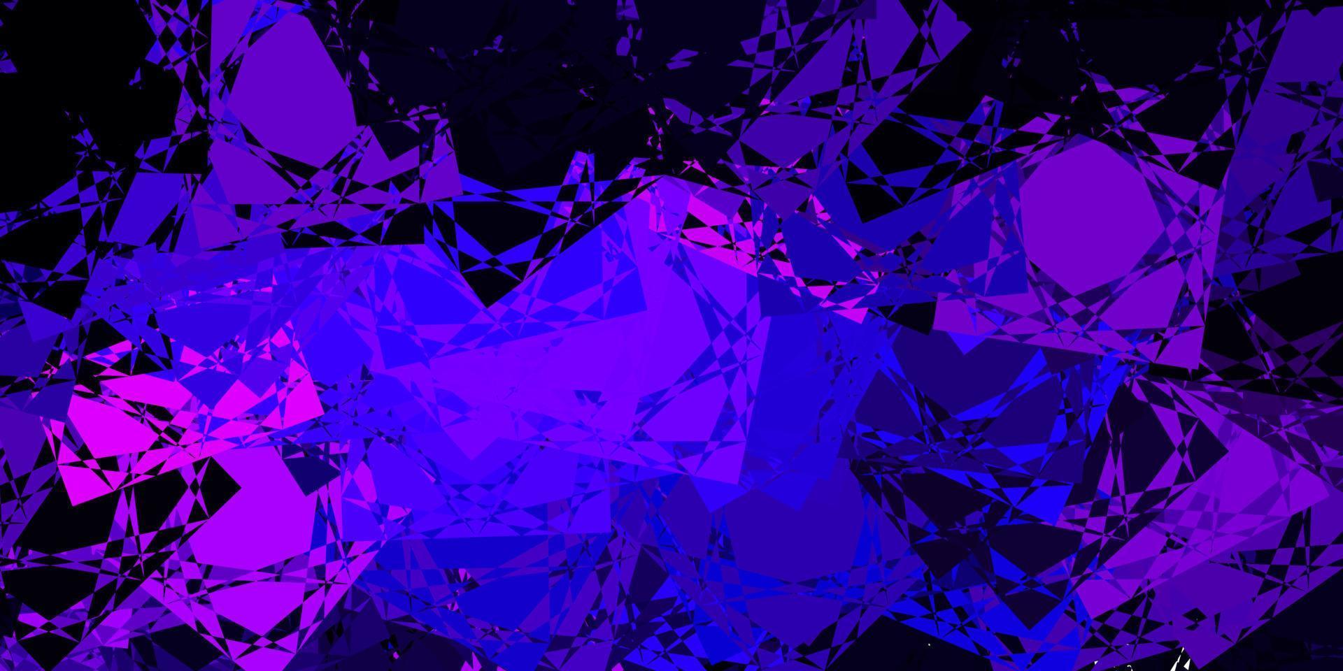 Dark Purple vector backdrop with triangles, lines.