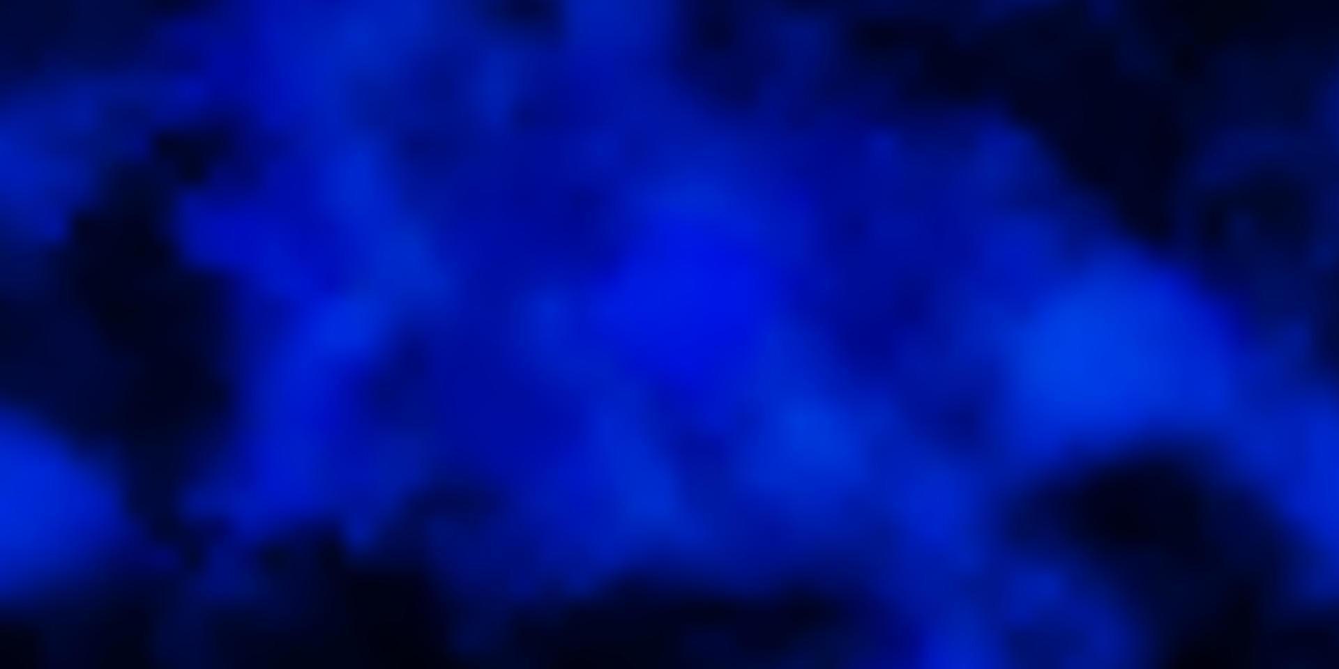 Dark BLUE vector template with sky, clouds.