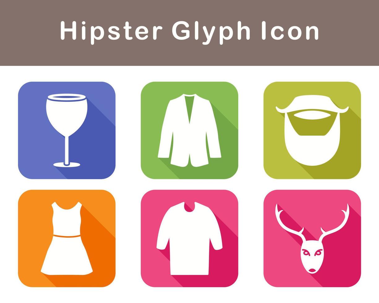 hipster vector icono conjunto