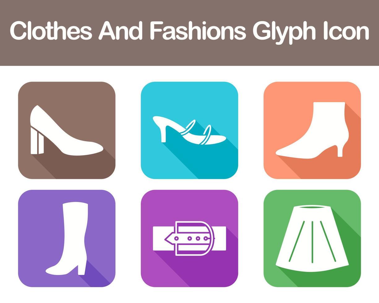 Clothes And Fashions Vector Icon Set