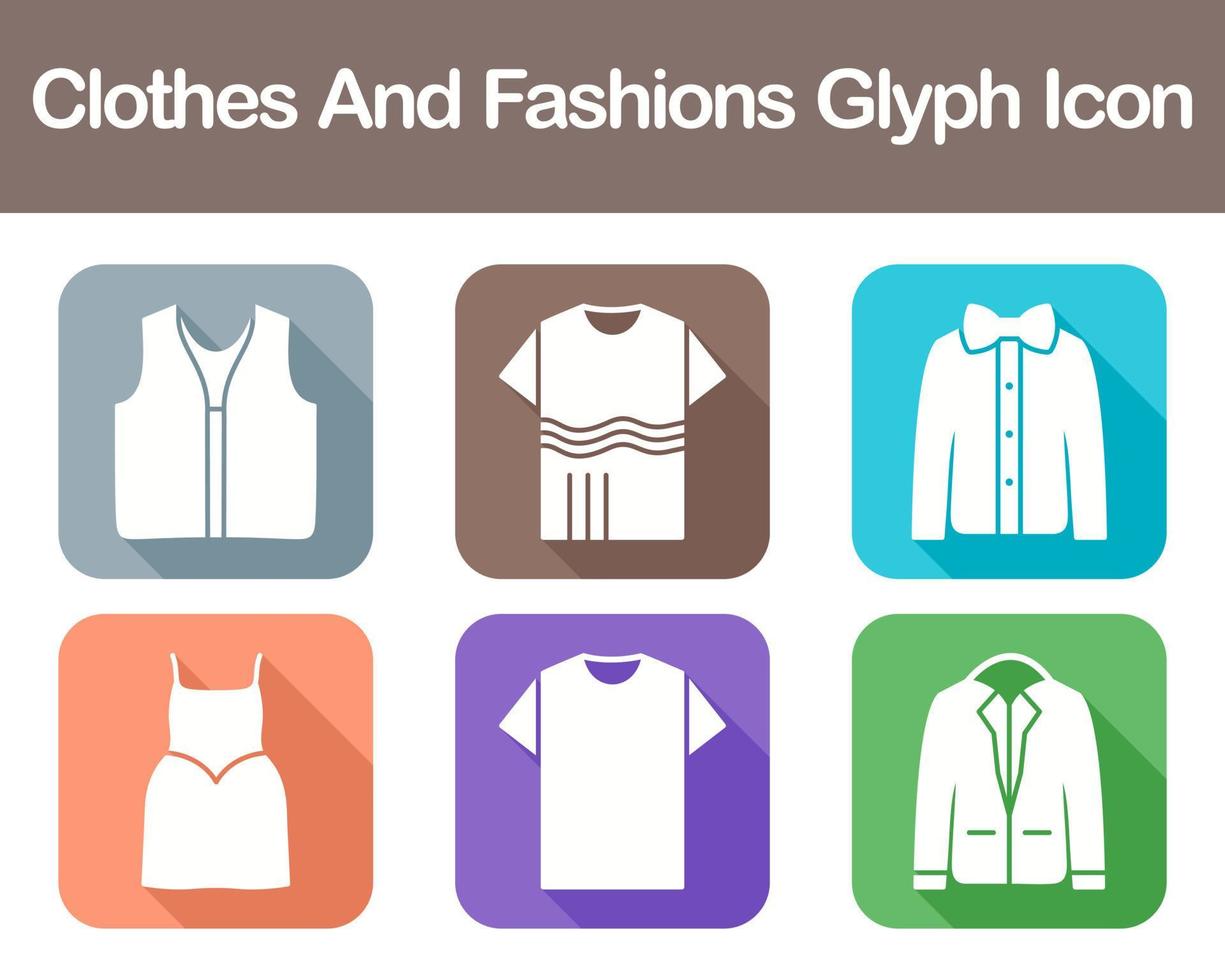 Clothes And Fashions Vector Icon Set