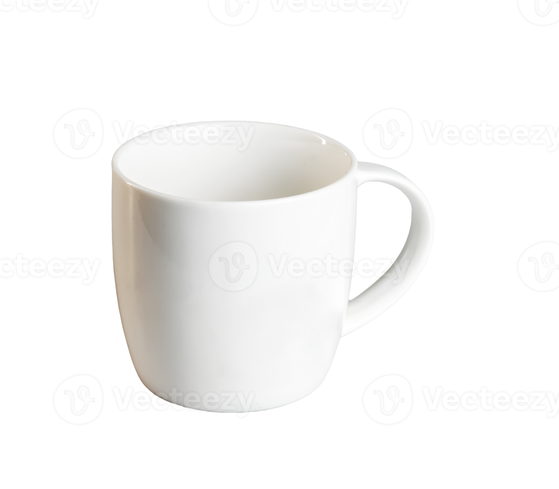 White cup. Side view. Mockup template png