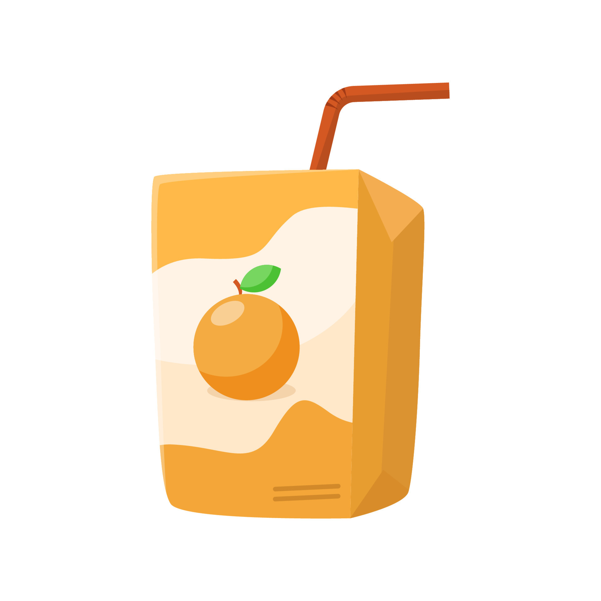 Orange juice box with straw vector illustration 21498078 Vector Art at