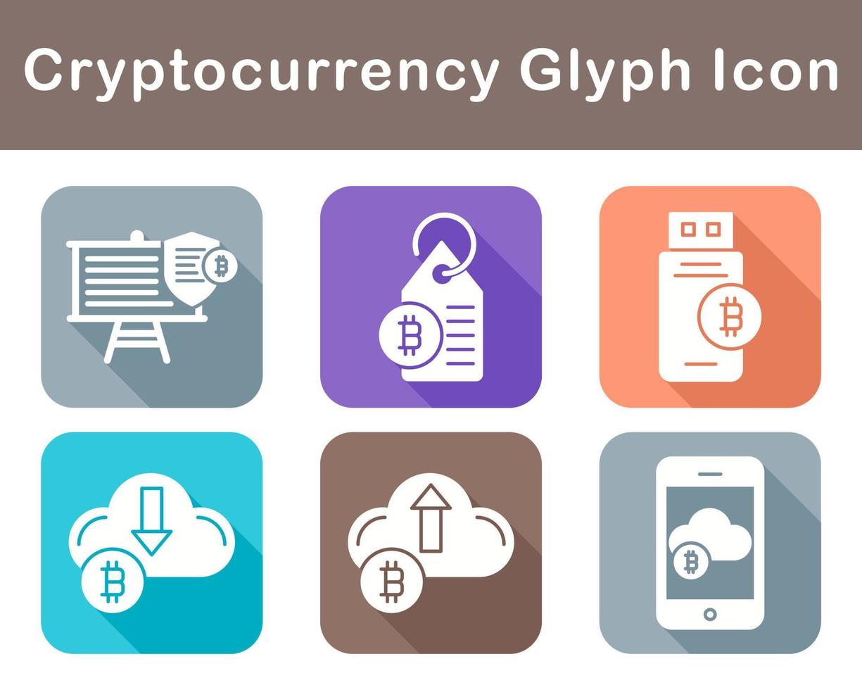 Bitcoin And Cryptocurrency Vector Icon Set