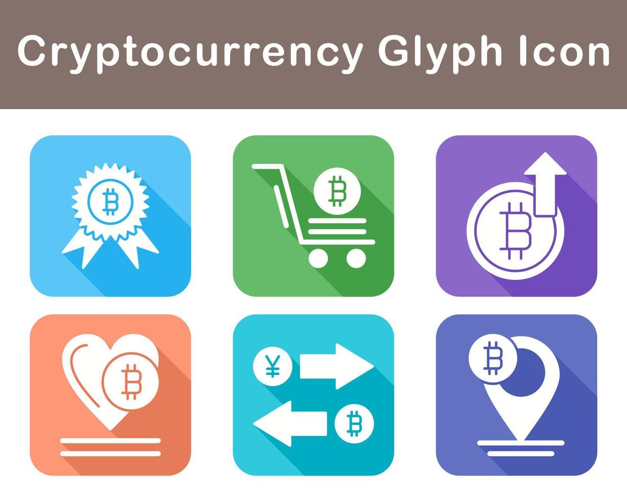 Bitcoin And Cryptocurrency Vector Icon Set