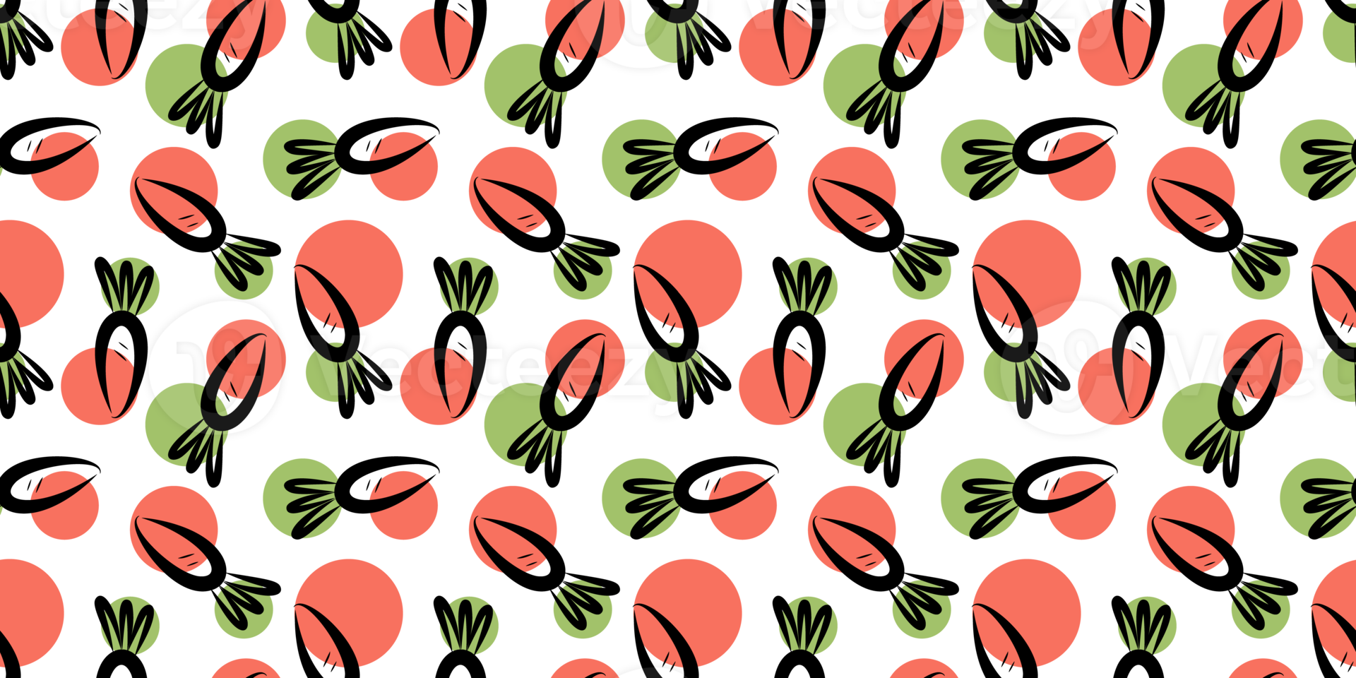 Linear pattern of orange carrots png