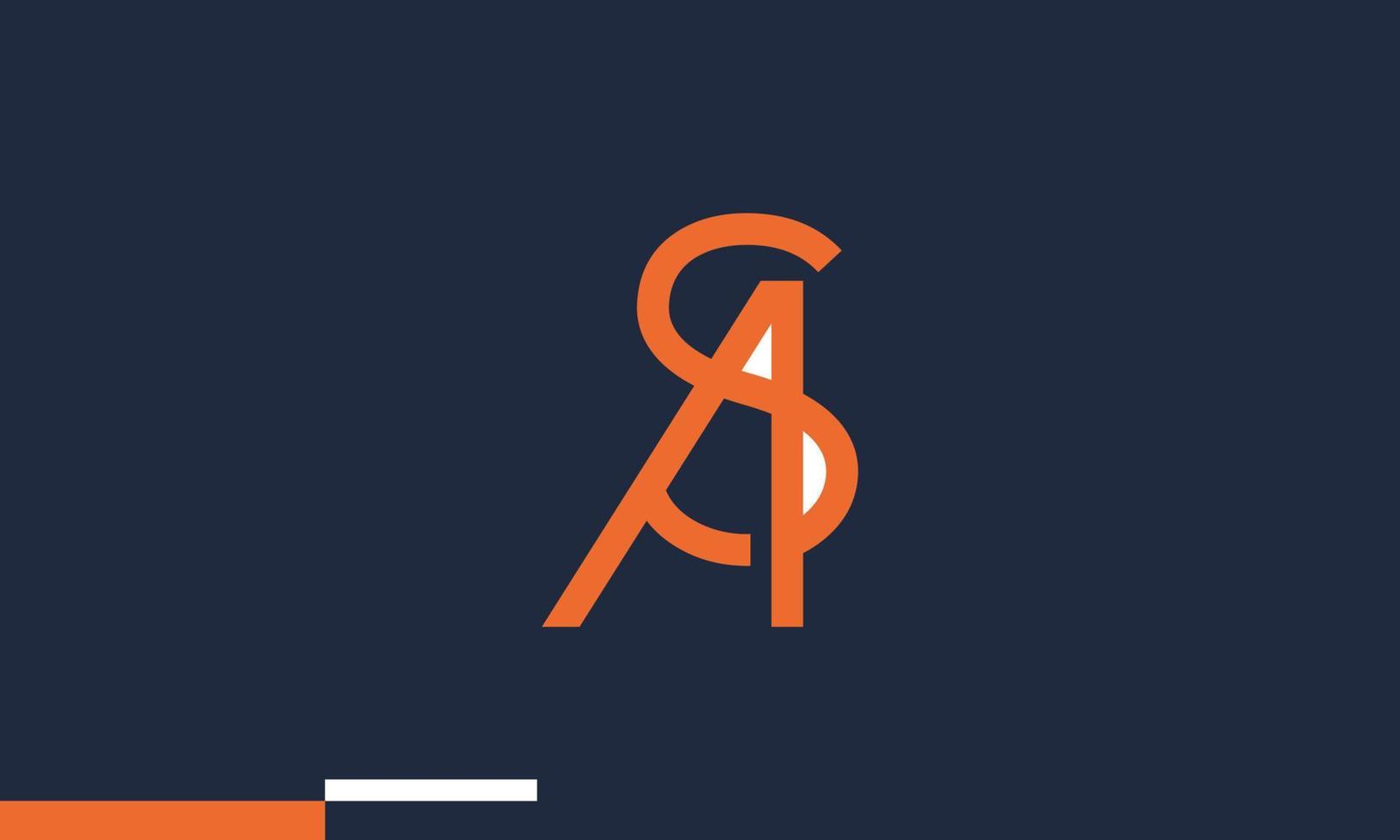 Alphabet letters Initials Monogram logo AS, SA, A and S vector