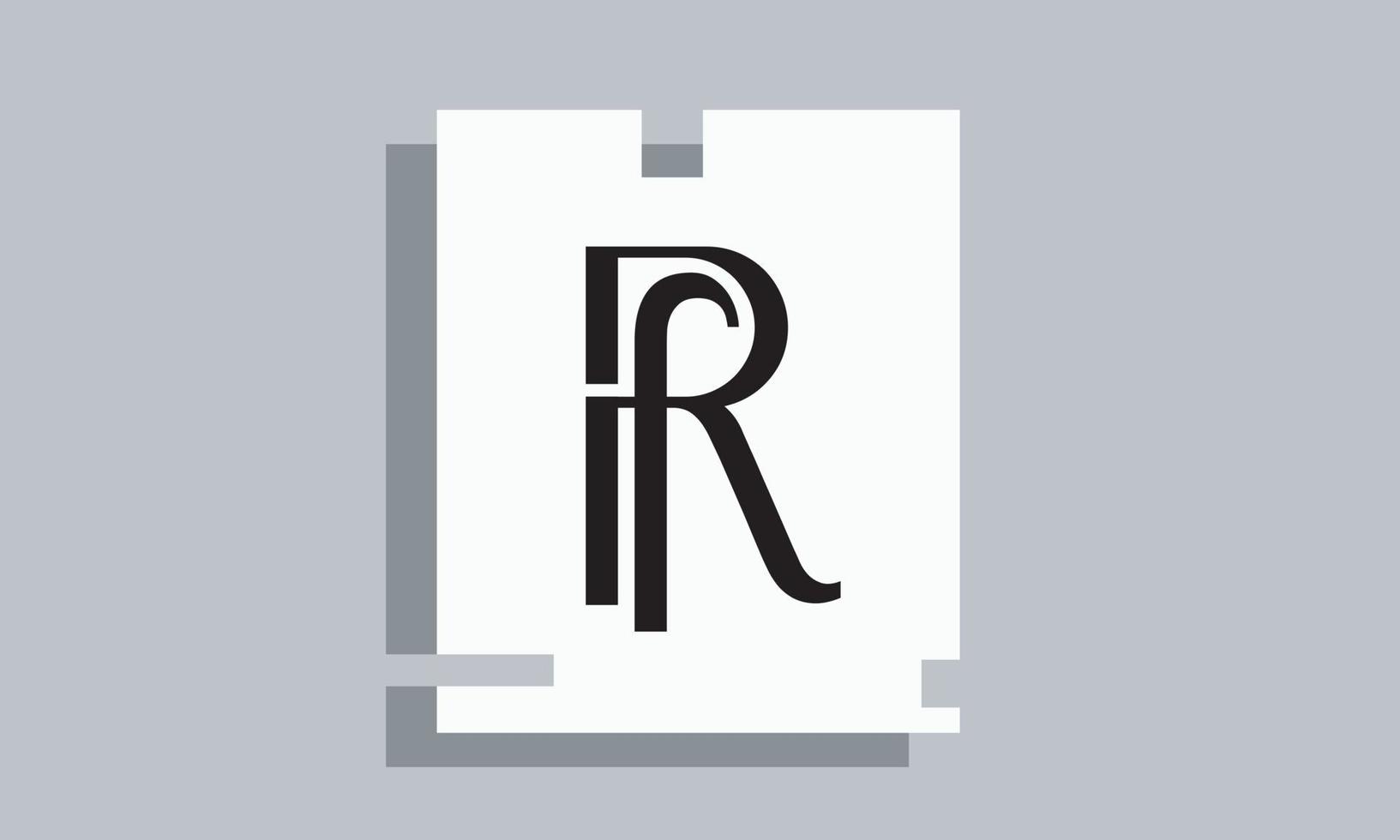 Alphabet letters Initials Monogram logo FR, RF, F and R vector