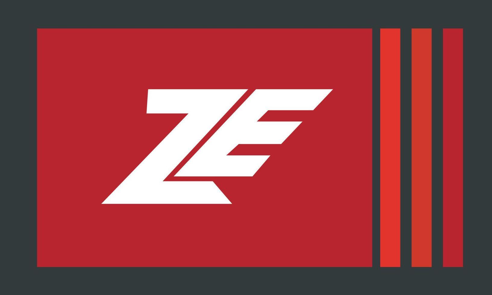 alfabeto letras iniciales monograma logo ze, ez, z y e vector