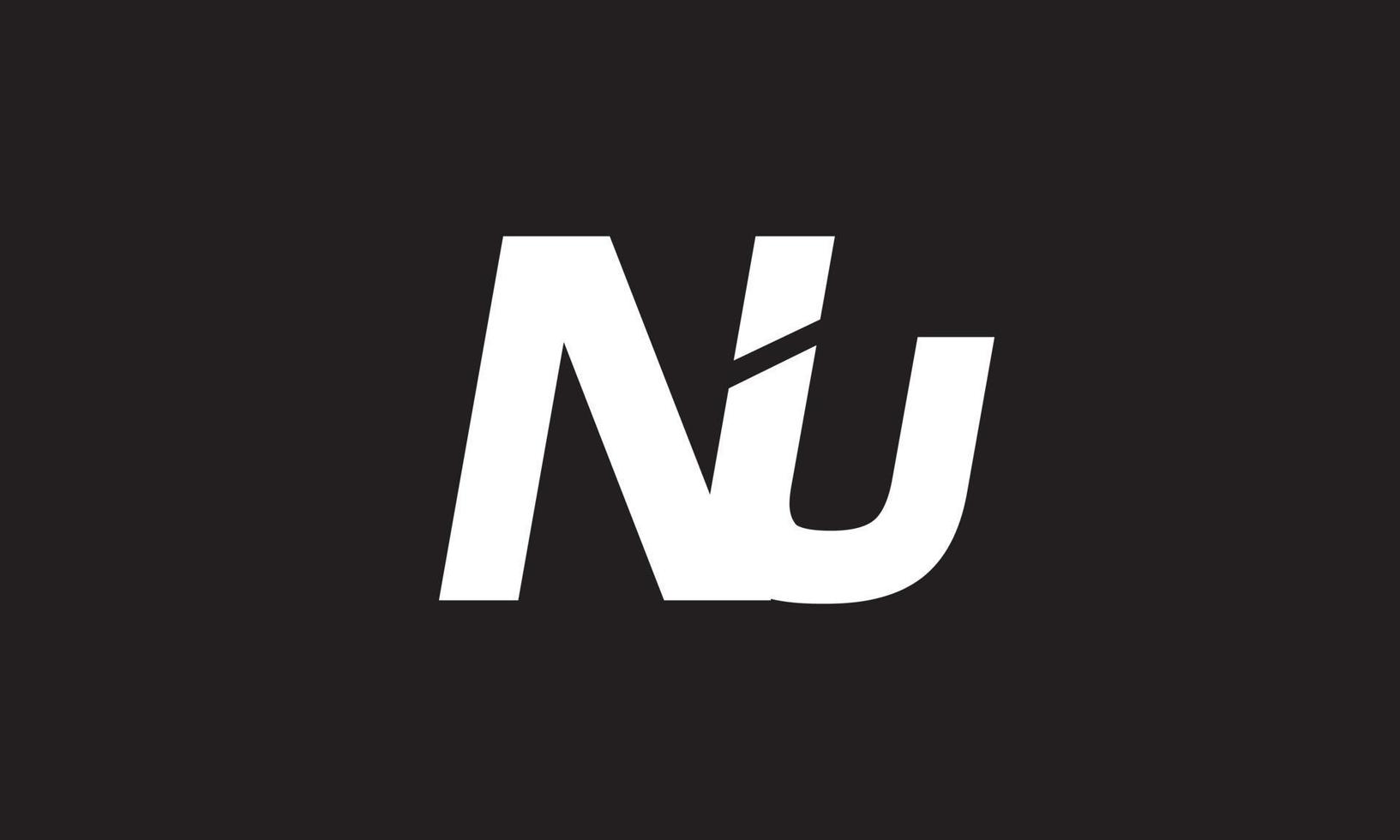 Alphabet letters Initials Monogram logo NU, UN, N and U vector