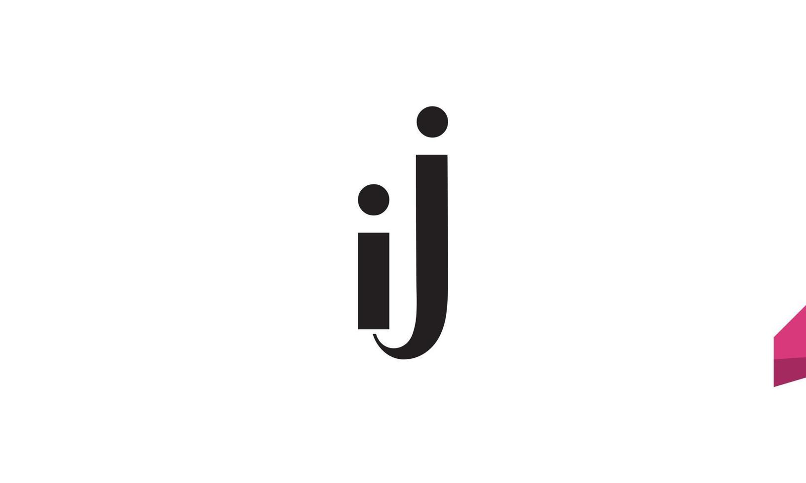 Alphabet letters Initials Monogram logo IJ, JI, I and J vector