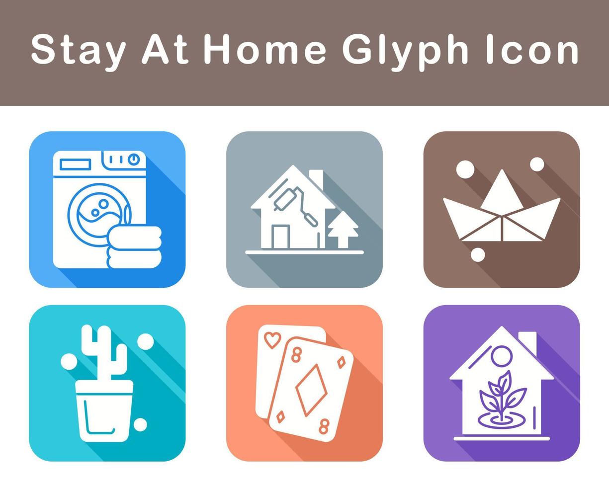 Stay At Home Vector Icon Set