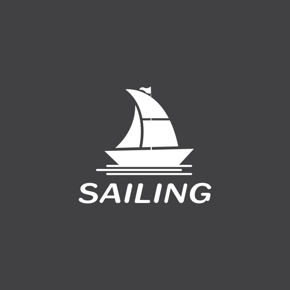 Sailing boat yacht logo vector illustration