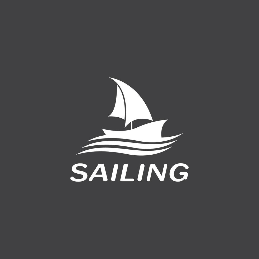 Sailing boat yacht logo vector illustration