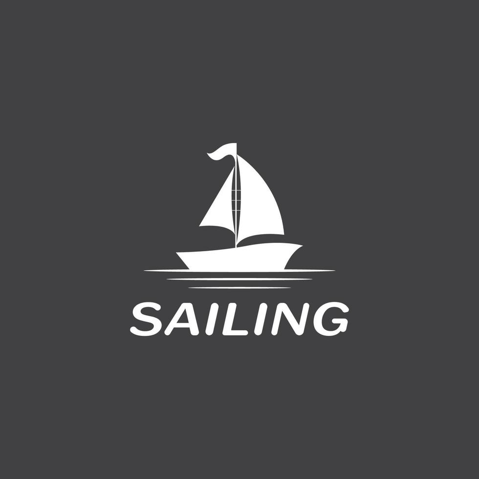 Sailing boat yacht logo vector illustration