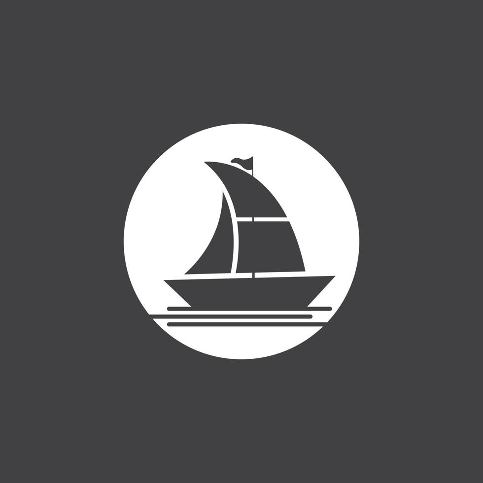 Sailing boat yacht logo vector illustration