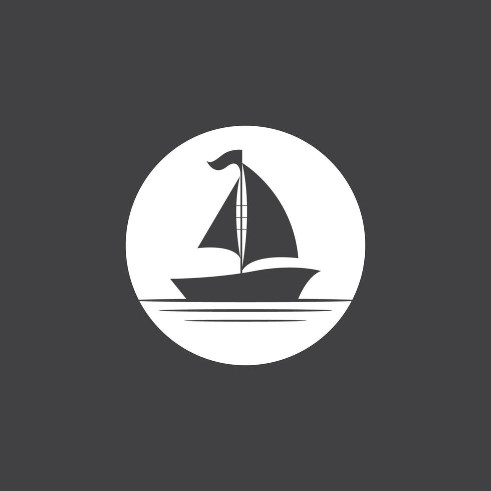 Sailing boat yacht logo vector illustration