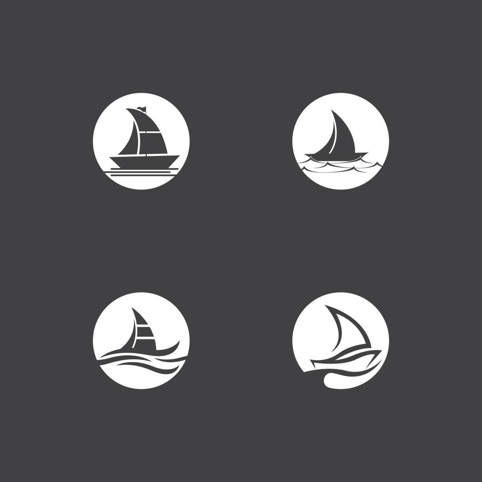 Sailing boat yacht logo vector illustration
