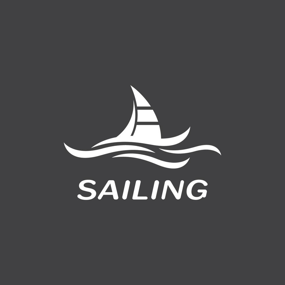 Sailing boat yacht logo vector illustration